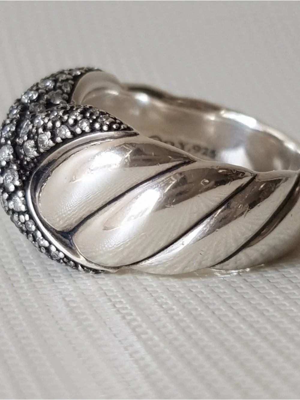 David Yurman Midnight Melange X Ring With Diamonds